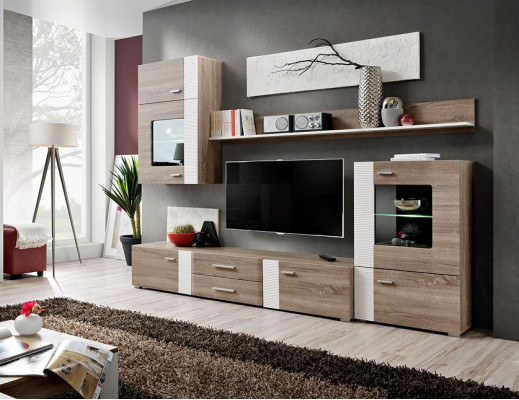 Wandmeubel TV Wand Houten Stijl Modern Rek Woonkamer Meubels Kast Nieuw