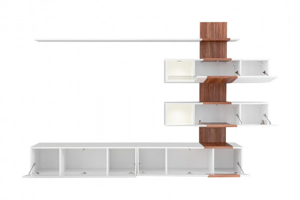 Moderne woonkamer luxe inrichting tv-standaard muurrekken