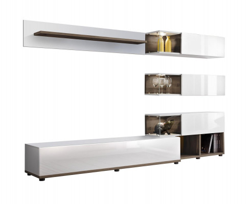 Woonkamerontwerp wandplank tv-standaard plank woonkamer houten inrichting