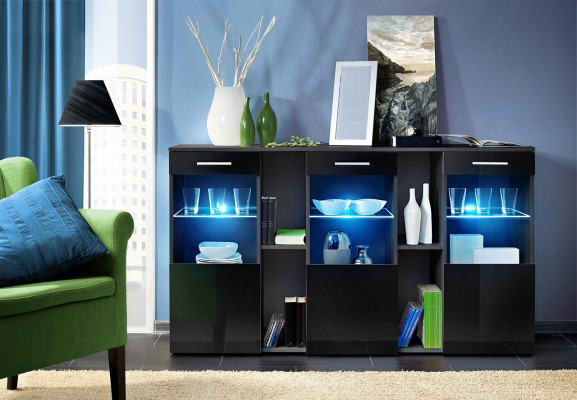 Zwarte dressoirontwerper dressoir woonkamer modern houten meubels