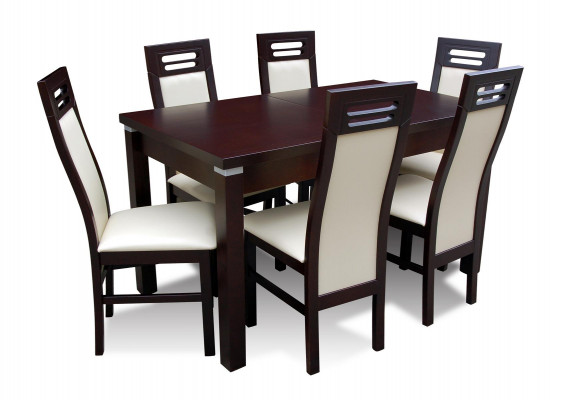 Houten design eettafel + 6 stoelen set unit kamer groep 7-delige tafels nieuw.