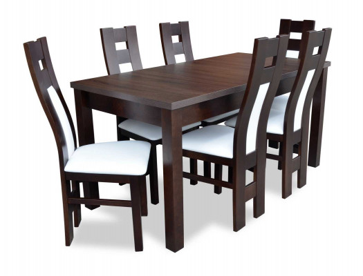 Klassieke eettafel Tafel Hout Eetkamer Set 6x Stoelen Bruin