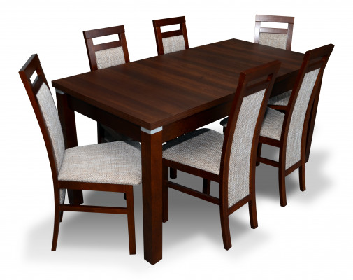 Ontwerp eethoek eettafel set eetkamer tafel hout 6x stoelen stoel
