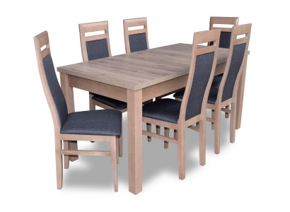 Rechthoekige eettafel 6 stoelen stoelset houten tafels eetset 7-delige
