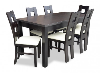 Eetkamer design meubel stoelgroep tafel 6 leunstoelen set stel nieuw 7-delig.