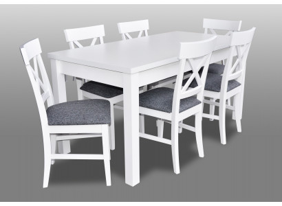 Landhuisstijlmeubels Eetkamerset Eettafel + 6x stoelen