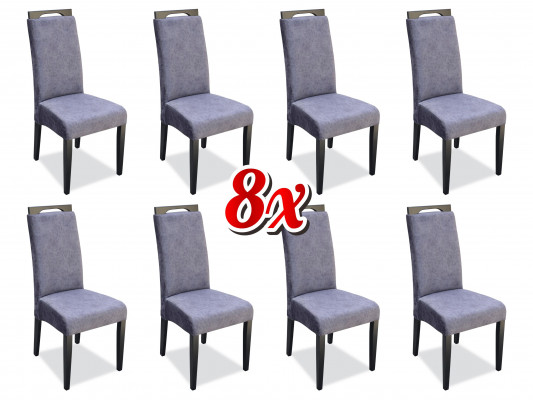 Eetkamerstoelen Stof Set 8x Stoel Textiel Stoel Ontwerper Hout Bekleding Meubels
