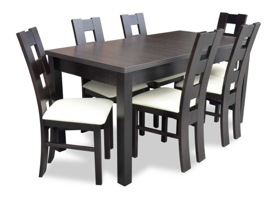 Klassieke eettafel Tafel Hout Eetkamer Set 6x Stoelen Set 7-delig.