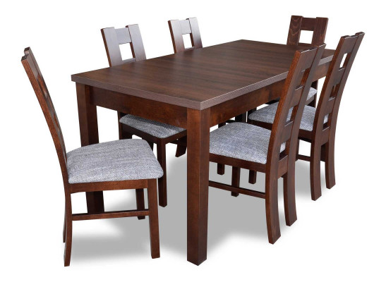 Klassieke eettafel Tafel Hout Eetkamer Set 6x Stoelen Set 7-delig.
