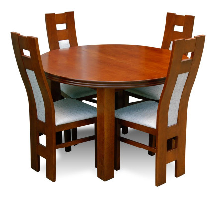 Volledige set eettafel eetkamer 4x stoelen set etensgroep houten tafel tafels 5-delig
