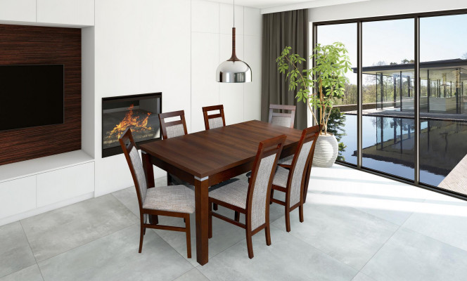 Compleet set eettafel + 6 stoelen Eetkamerset hout Eetgroep tafels Tafel 7-delige set