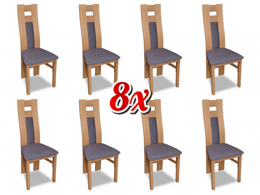 Garnituur Compleet 8x Designer Stoel Set Eetkamer Leuning Beklede Zit Stoelen Stof