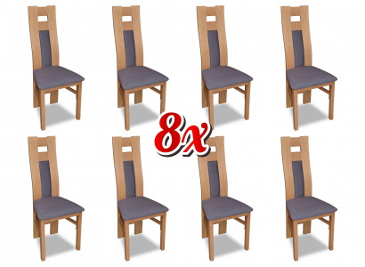 Garnituur Compleet 8x Designer Stoel Set Eetkamer Leuning Beklede Zit Stoelen Stof