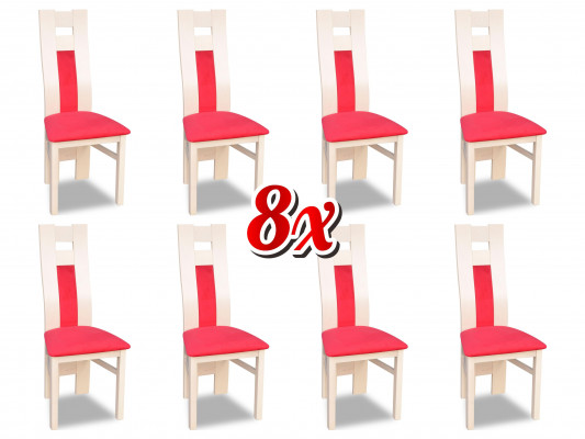 Garnituur Compleet 8x Designer Stoel Set Eetkamer Leuning Beklede Zit Stoelen Stof