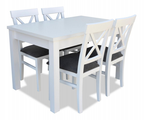 Ontwerp Houten Eetkamer Set Tafel 4x Leun Stoelen Set Garnituur Bekleding 5-delig Leun