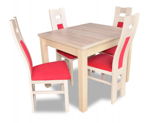 Ontwerp Eetkamer Set Meubilair 5 stuks Houten Commode 4x Stoel Tafel Groepen Nieuw