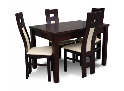 Klassiek eetkamerset modern tafel 4x stoelen stoel nieuw 5-delig 70x120