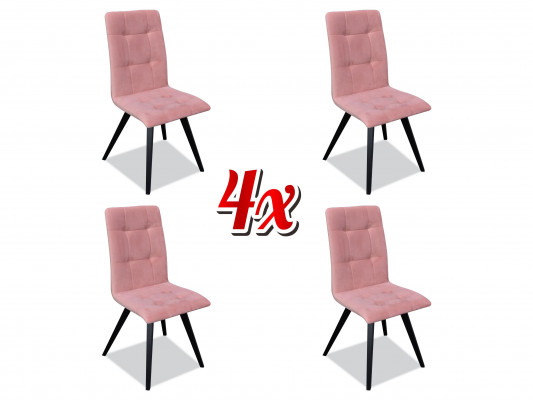 Stoelset 4x Stoelen Textiel Bekleding Massief Hout Eetkamerstoel Houten Meubels Hout