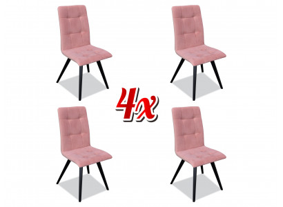 Stoelset 4x Stoelen Textiel Bekleding Massief Hout Eetkamerstoel Houten Meubels Hout