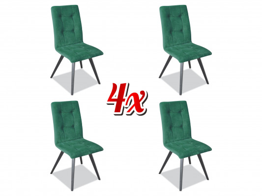Stoelset 4x Stoelen Textiel Bekleding Massief Hout Eetkamerstoel Houten Meubels Hout