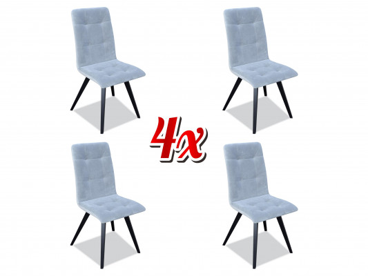 Stoelset 4x Stoelen Textiel Bekleding Massief Hout Eetkamerstoel Houten Meubels Hout