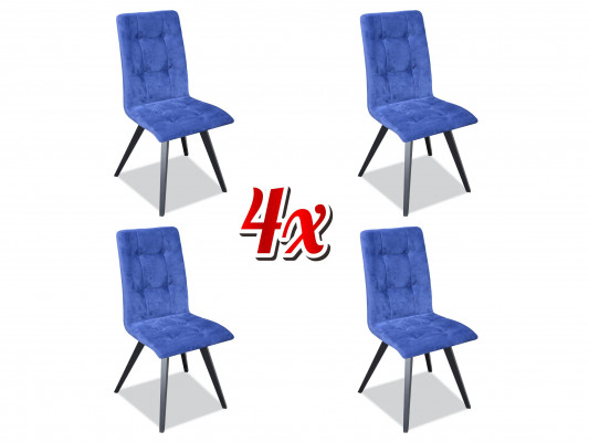 Stoelset 4x Stoelen Textiel Bekleding Massief Hout Eetkamerstoel Houten Meubels Hout