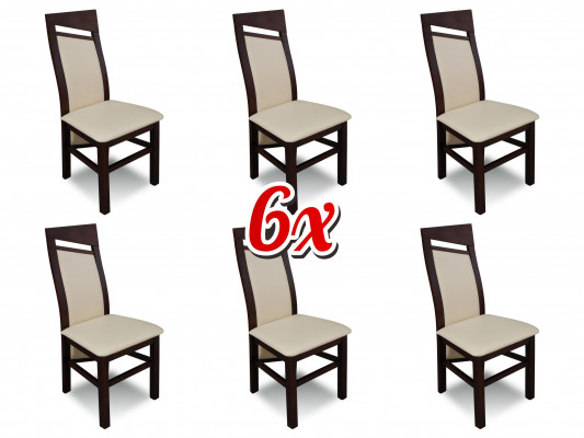 Eetkamerstoel met stoffen bekleding en houten structuur, set van 6 massief houten stoelen voor eetkamer of horeca.