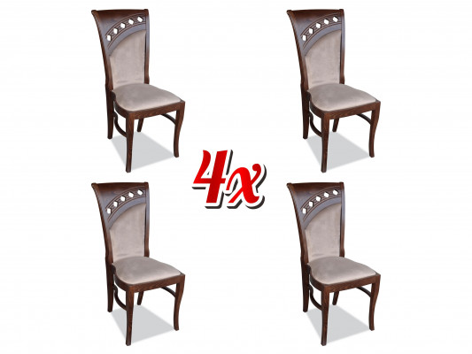 Ontwerpstoel 4x groep fauteuils stoelenset fluweel textiel Nieuw eetkamer restaurant