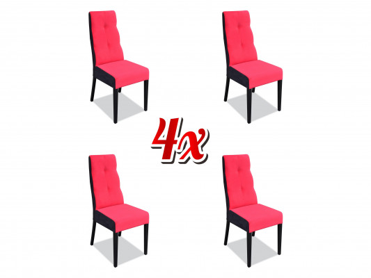 Zet 4x Stoelstoel Ontwerp Hout Textielbekleding Stoelen Gastro Eetkamerstof Nieuw