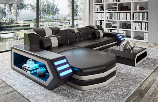 Lederen hoekbank sofa woonlandschap L-vorm hoekgarnituur Belfort 4