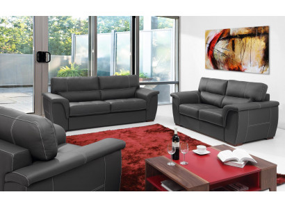 Lederen design zitbank gestoffeerde zitgarnituur sofa 2+1+1 leren sofas nieuw