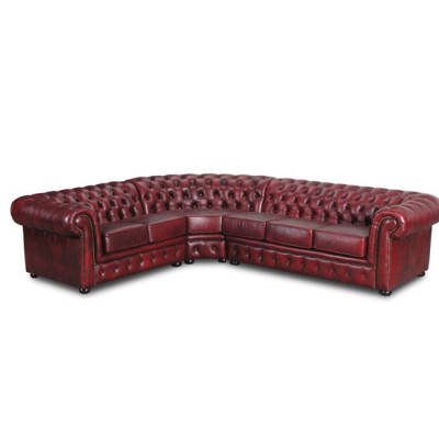 Hoekbank Sofa Bankstel Bekleding Hoekset Chesterfield 100% Leer Direct