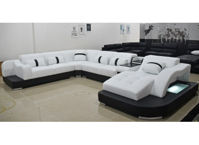 Lederen bank Sofa Moderne leren woonlandschap Design hoekbank Bank Textiel Bekleding