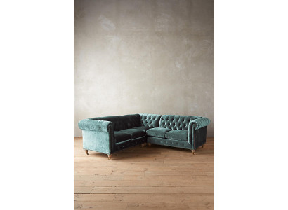 Eckbank Chesterfield leren bank Bank Bank Textiel Stof Bekleding Hoek Nieuw