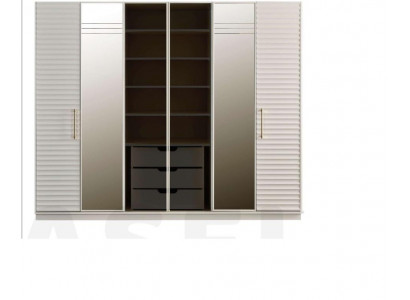 Ontwerpgarderobe met spiegel, slaapkamer luxe meubel kast.