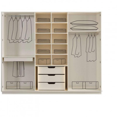 Ontwerpgarderobe met spiegel, slaapkamer luxe meubel kast.
