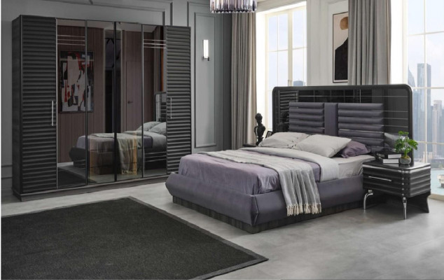 Bedframe Houten nachtkastjes Kledingkast Designer Slaapkamer set