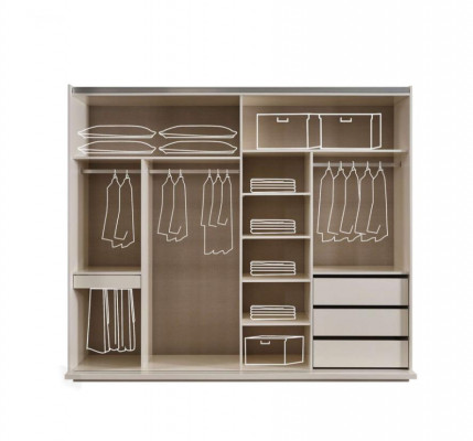 Ontwerper Grijze kledingkast Houten kast Slaapkamer Luxe kasten