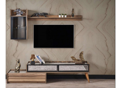 Modern wandmeubel ontwerper houten tv-kast luxe wandkast rek 3-delig