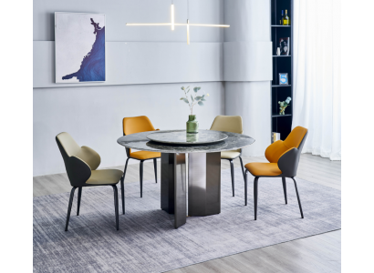 Grijze ronde eettafels Keukentafel Luxe houten tafels Tafel