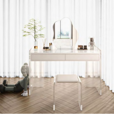 Witte stijlvolle make-uptafel design slaapkamer lade houten meubels