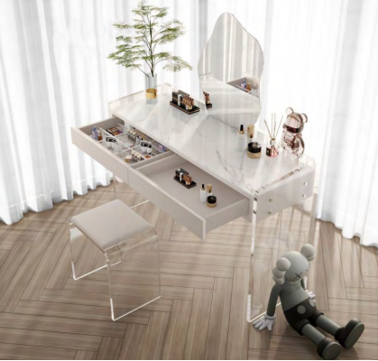 Witte stijlvolle make-uptafel design slaapkamer lade houten meubels