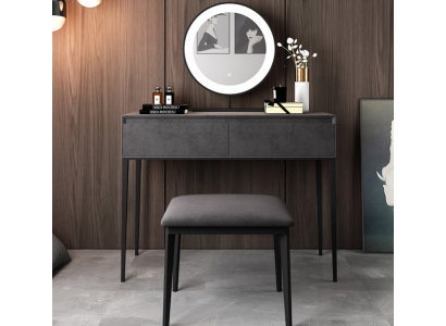 Grijze make-uptafel Ontwerper kaptafel Laden make-up commode