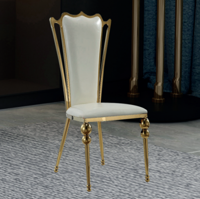 Eetkamermeubilair Designer Wit-Gouden Stoel Beklede Meubels Modern Nieuw.