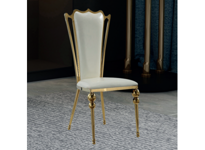 Eetkamermeubilair Designer Wit-Gouden Stoel Beklede Meubels Modern Nieuw.