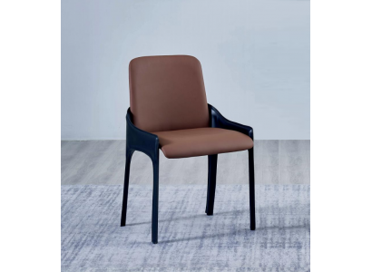 Bruine eetkamerstoel Stijlvolle eenzitter Luxe gestoffeerde stoelen Stoelen