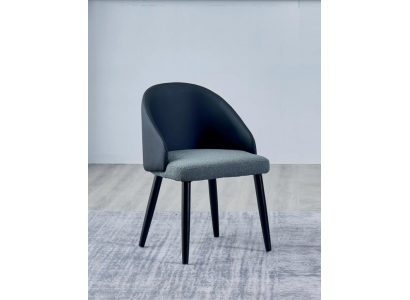 Blauw-grijze eenzitter luxe eetkamerstoelen design eetkamerstoelen