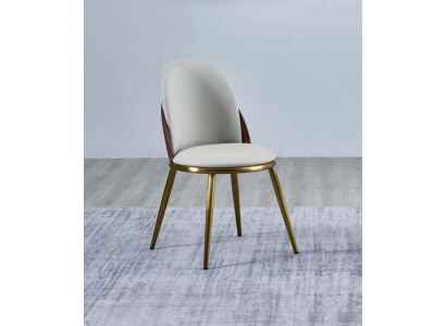 Witte-gouden stoel Stijlvolle eenzits gestoffeerde stoelen Roestvrijstalen stoelen