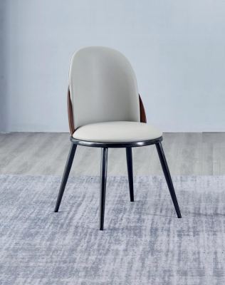 Eetkamer meubel designer wit eenzitter zonder armleuningen luxe houten stoel