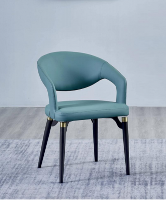 Blauwe eetkamerstoel Luxe 1-zits Stijlvolle EInsitzer houten stoelen